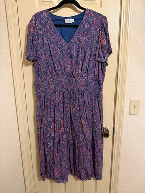 TERRA & SKY SMOCKED DRESS